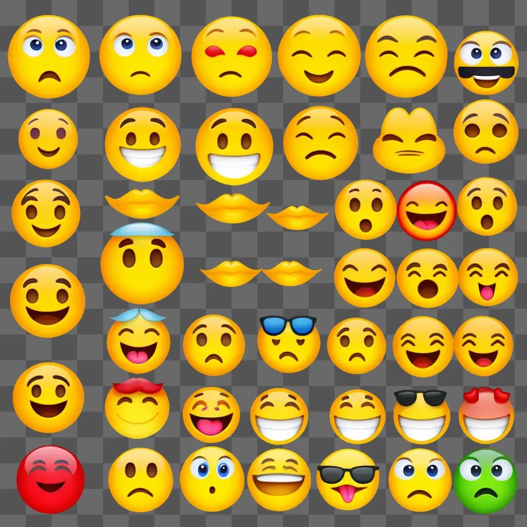 collection of 20 different emoji clipart