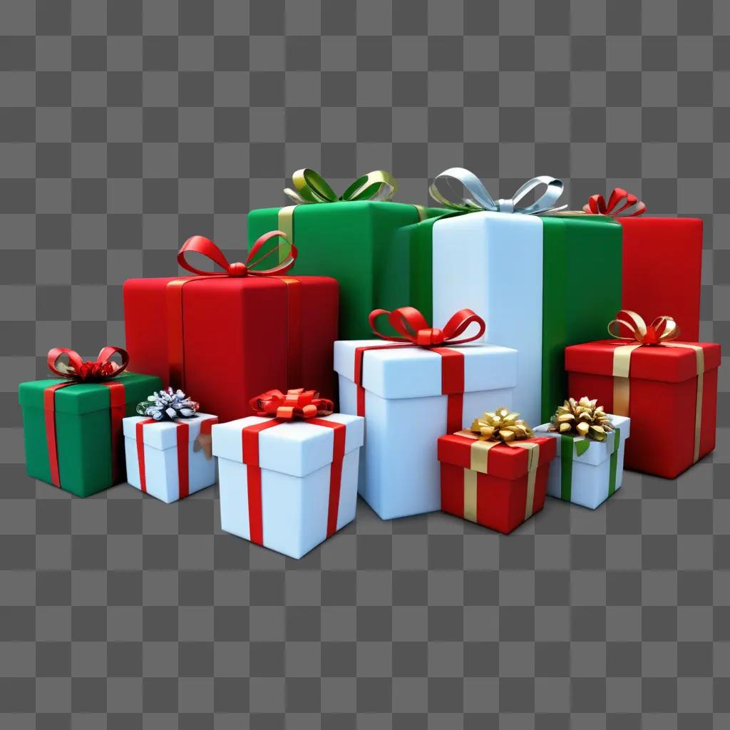 collection of Christmas present clipart boxes