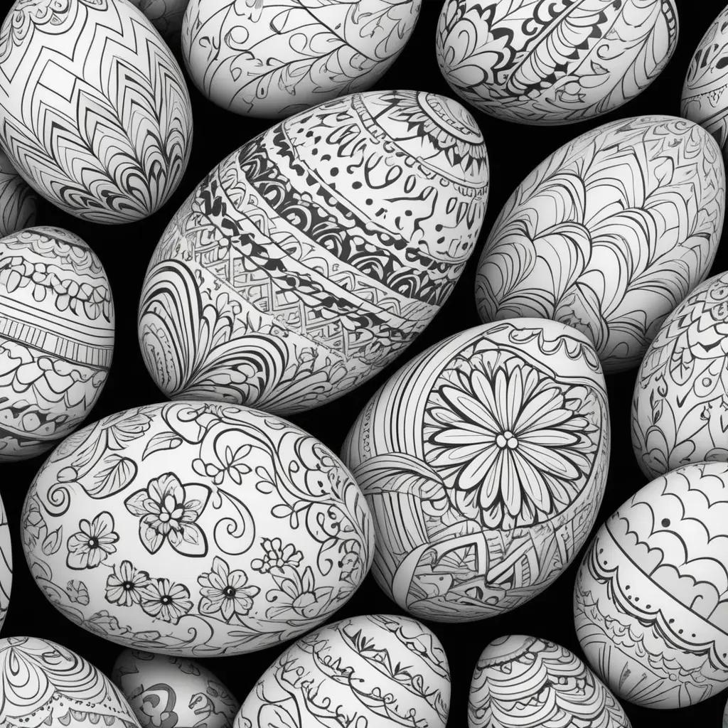 collection of Easter eggs with intricate designs