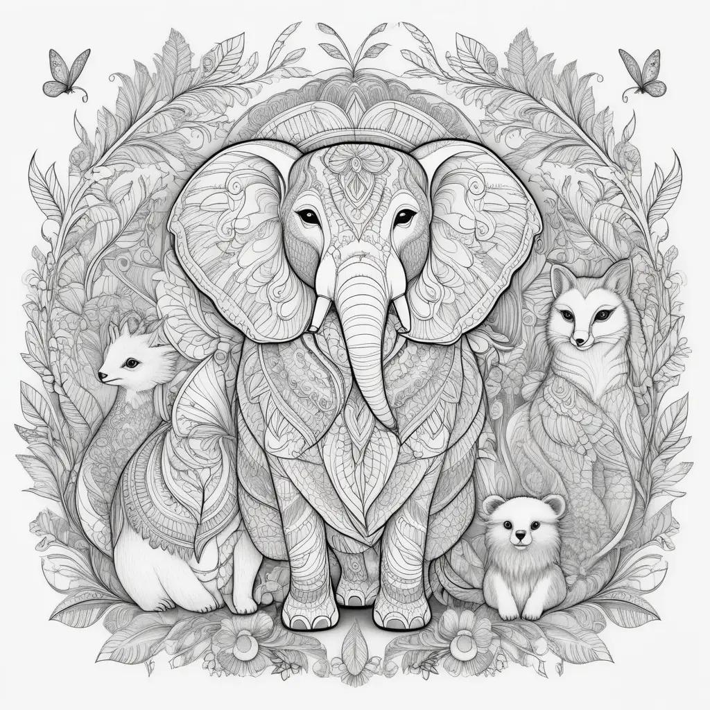 collection of adult coloring pages featuring animals