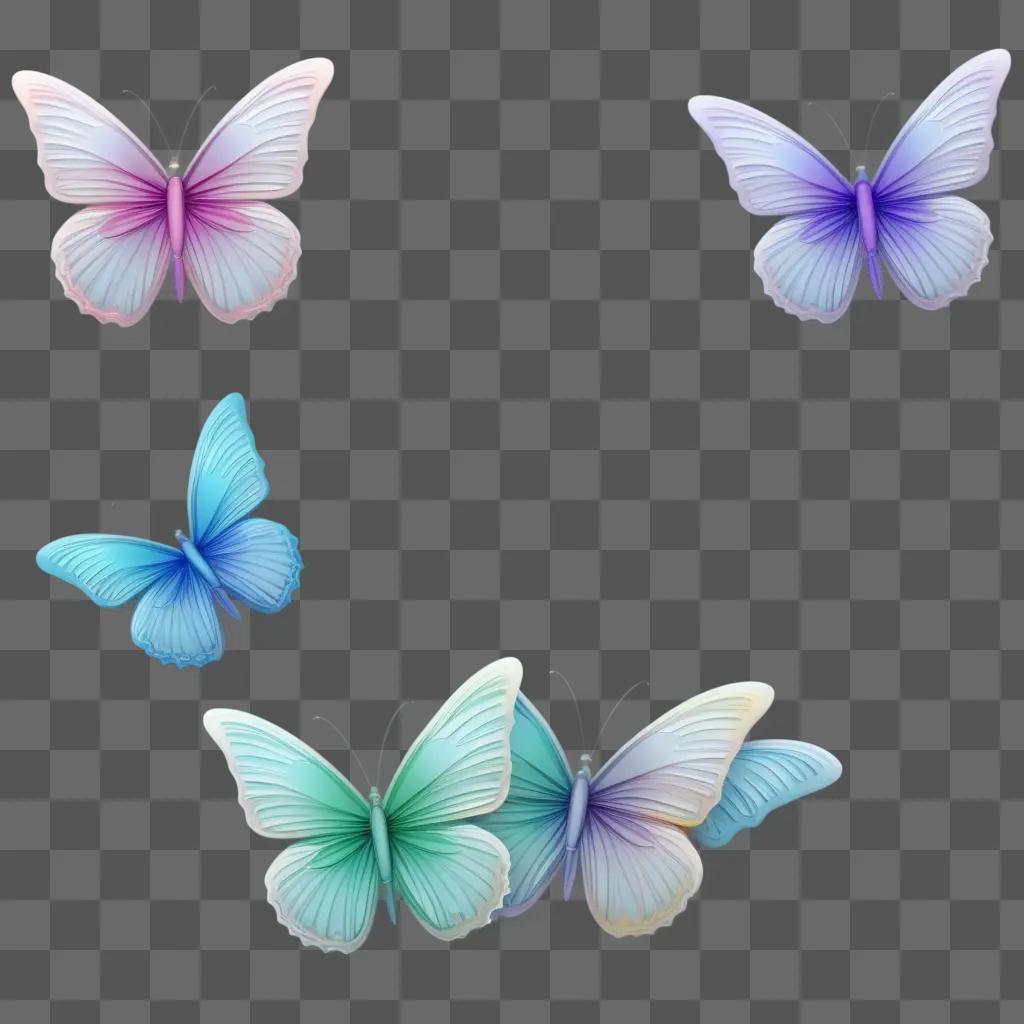 collection of butterflies with different colors and shades