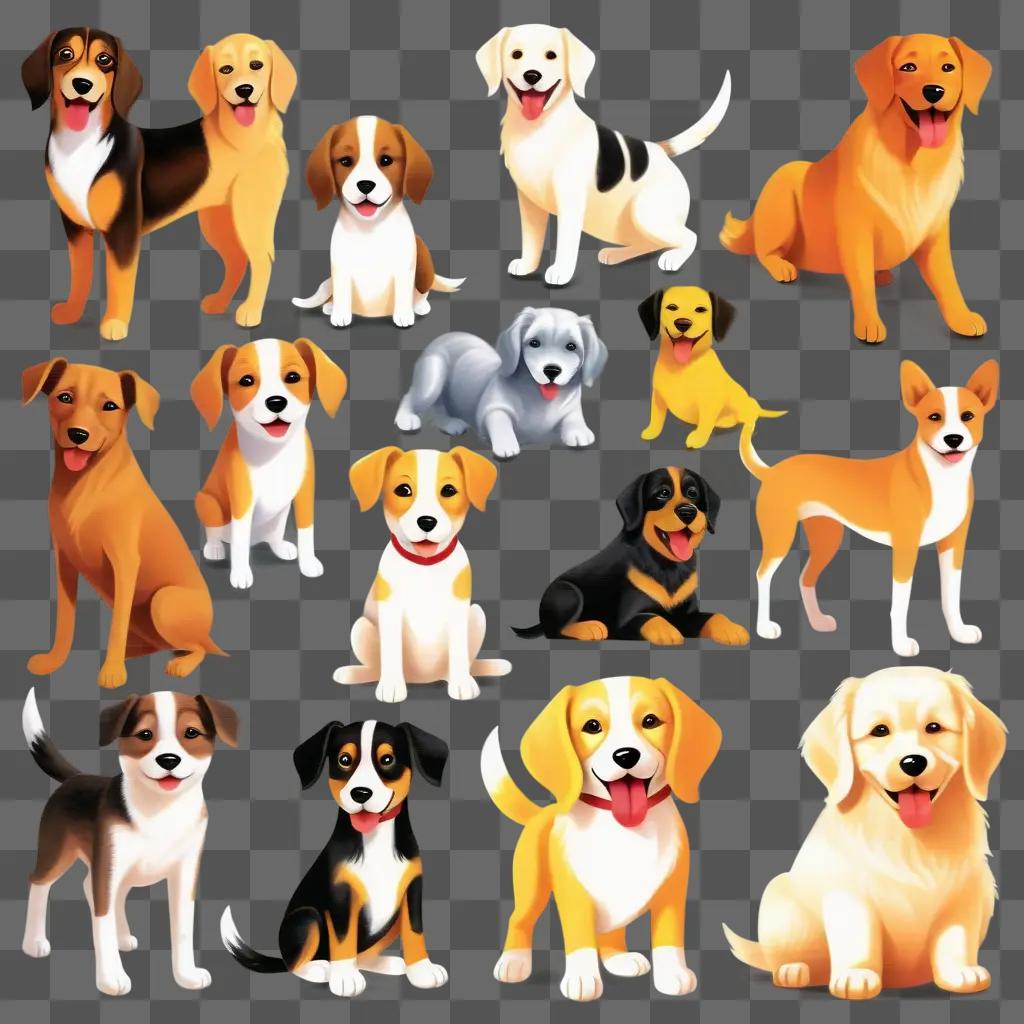 collection of clipart dogs in various poses