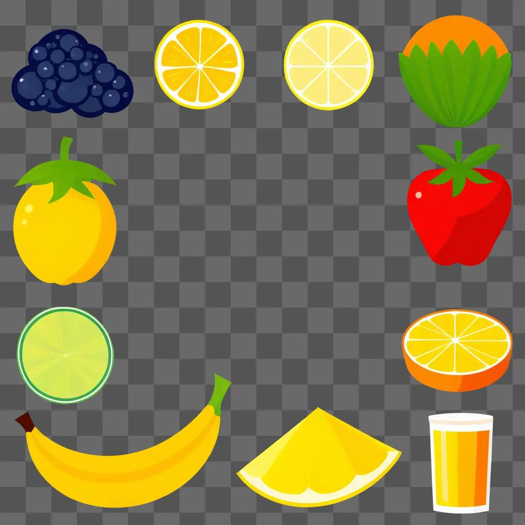 collection of clipart images with fruits