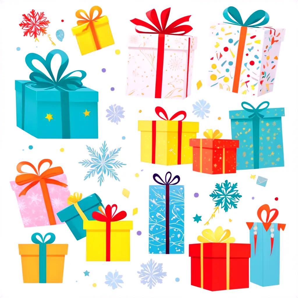 collection of colorful gift boxes and presents