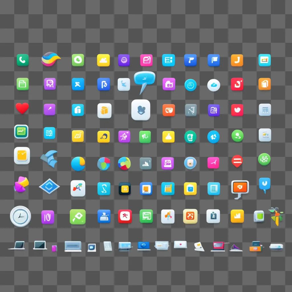 collection of colorful icons for a running app