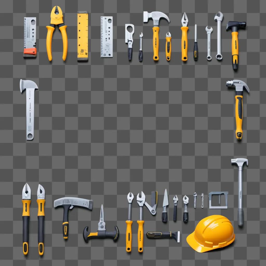 collection of construction tools in an image