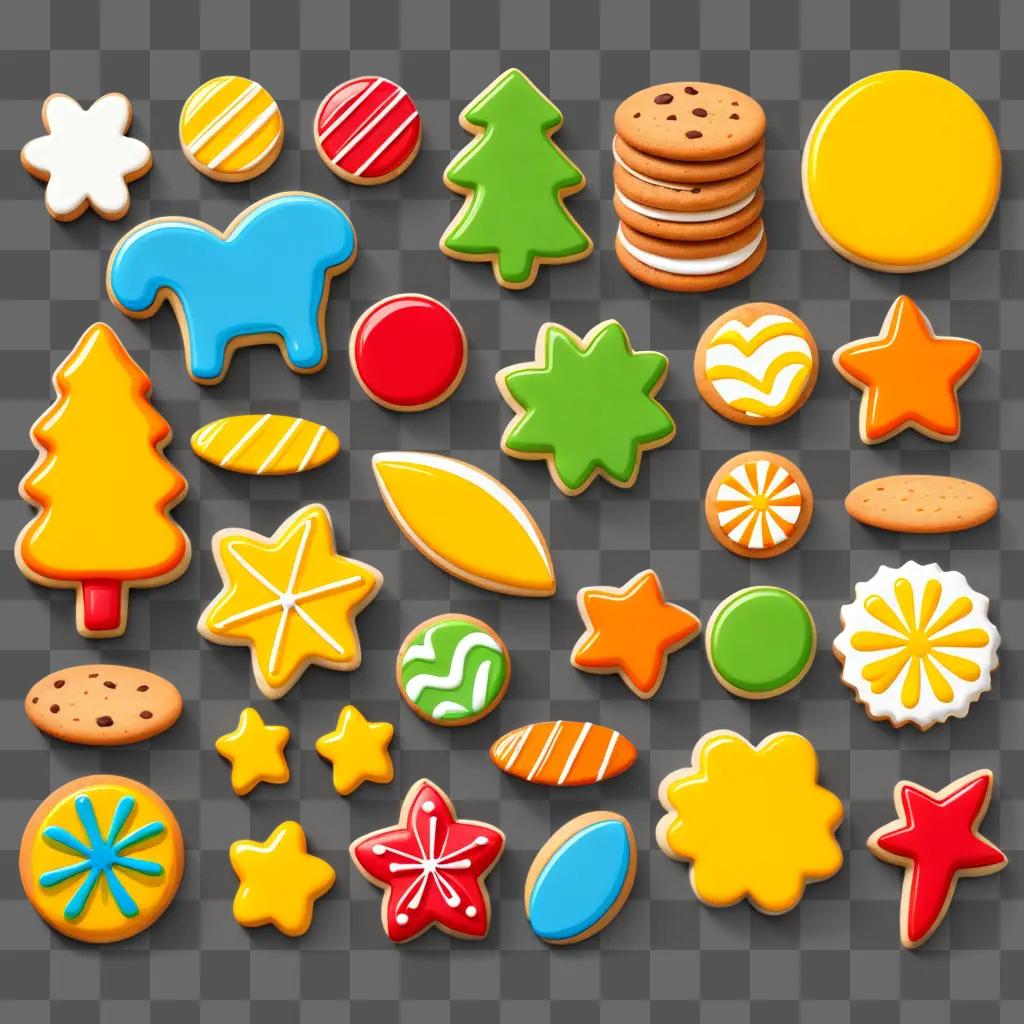 collection of cookies, some with Christmas decorations