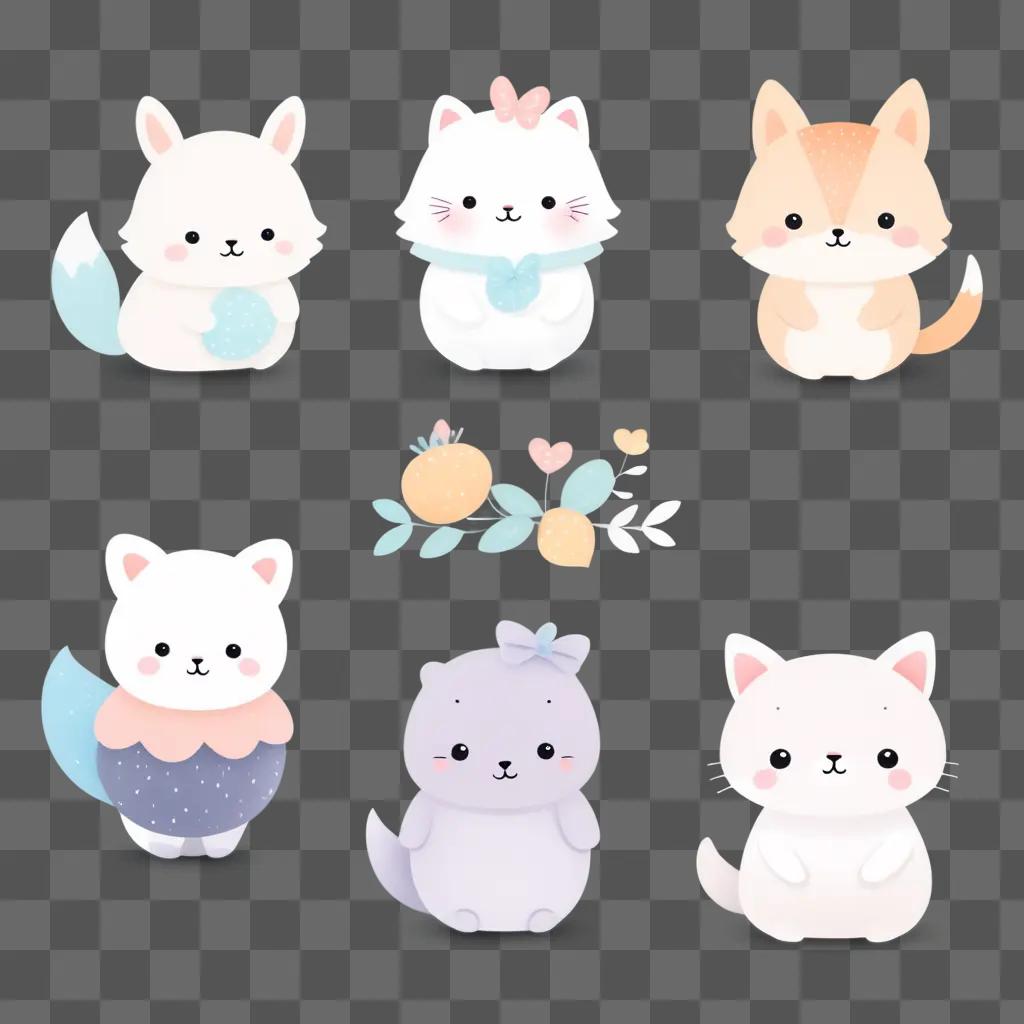 collection of cute and transparent cats