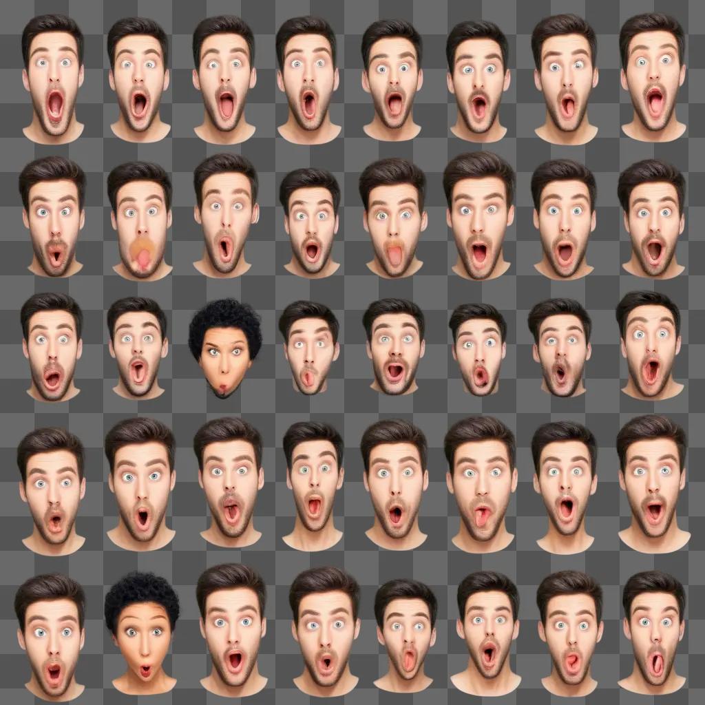 collection of diverse, funny faces