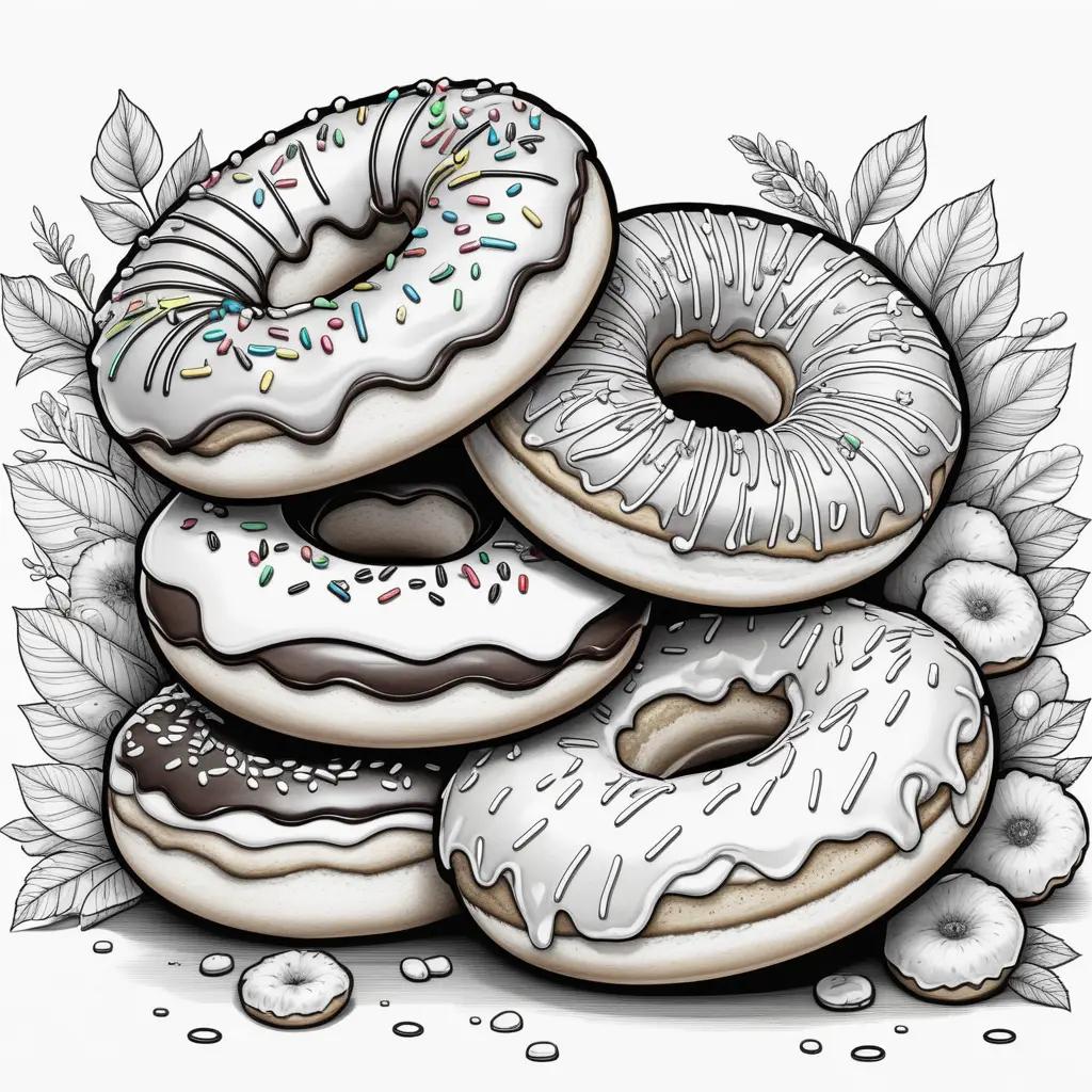 collection of doughnuts with sprinkles and icing