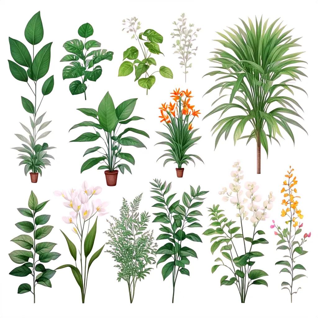 collection of drawings of various plants