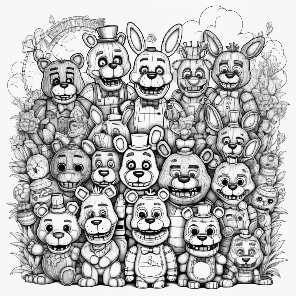 collection of five nights at freddys coloring pages