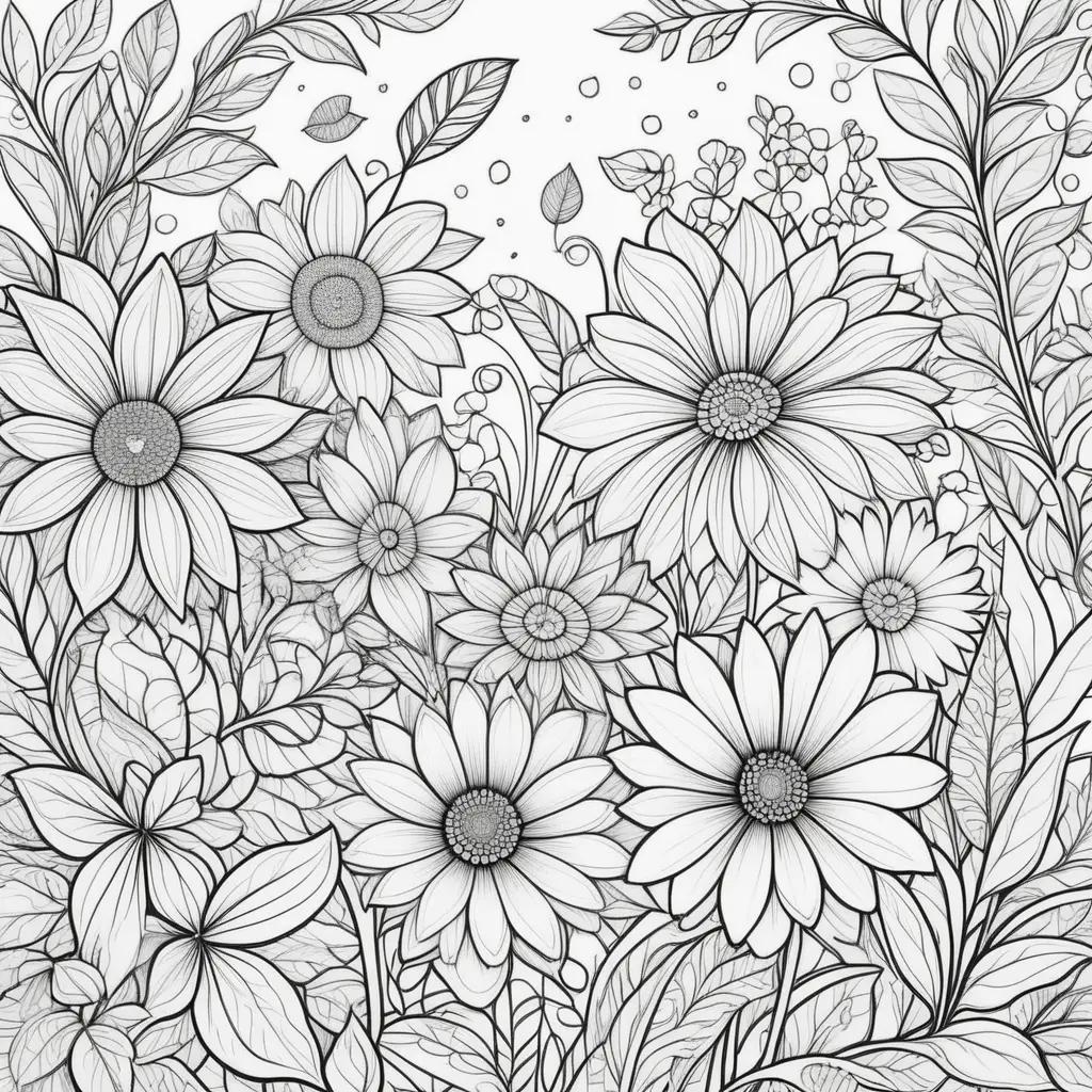 collection of floral free coloring pages