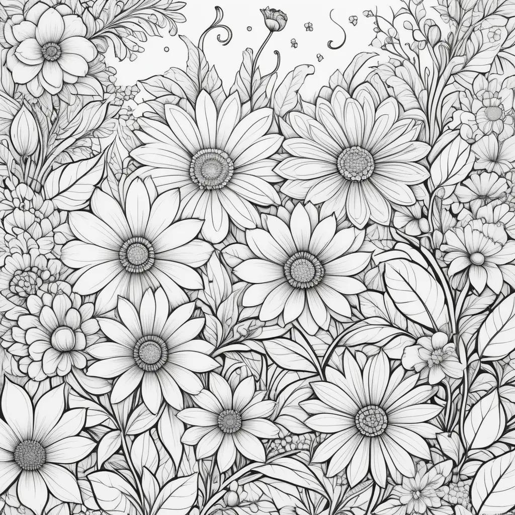 collection of free coloring pages featuring various flowers