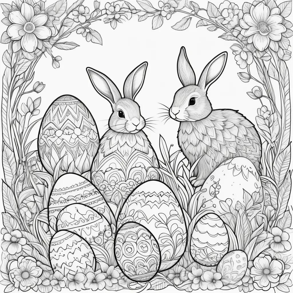 collection of free easter coloring pages featuring bunnies and eggs