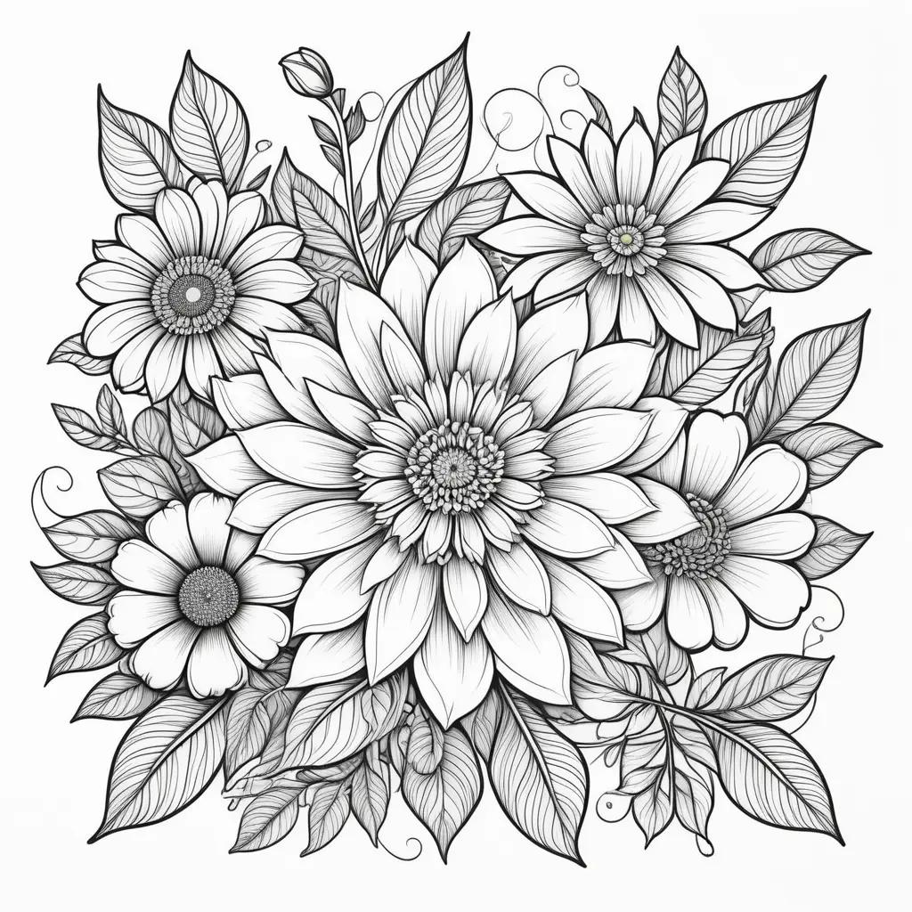 collection of free flower coloring pages with various designs