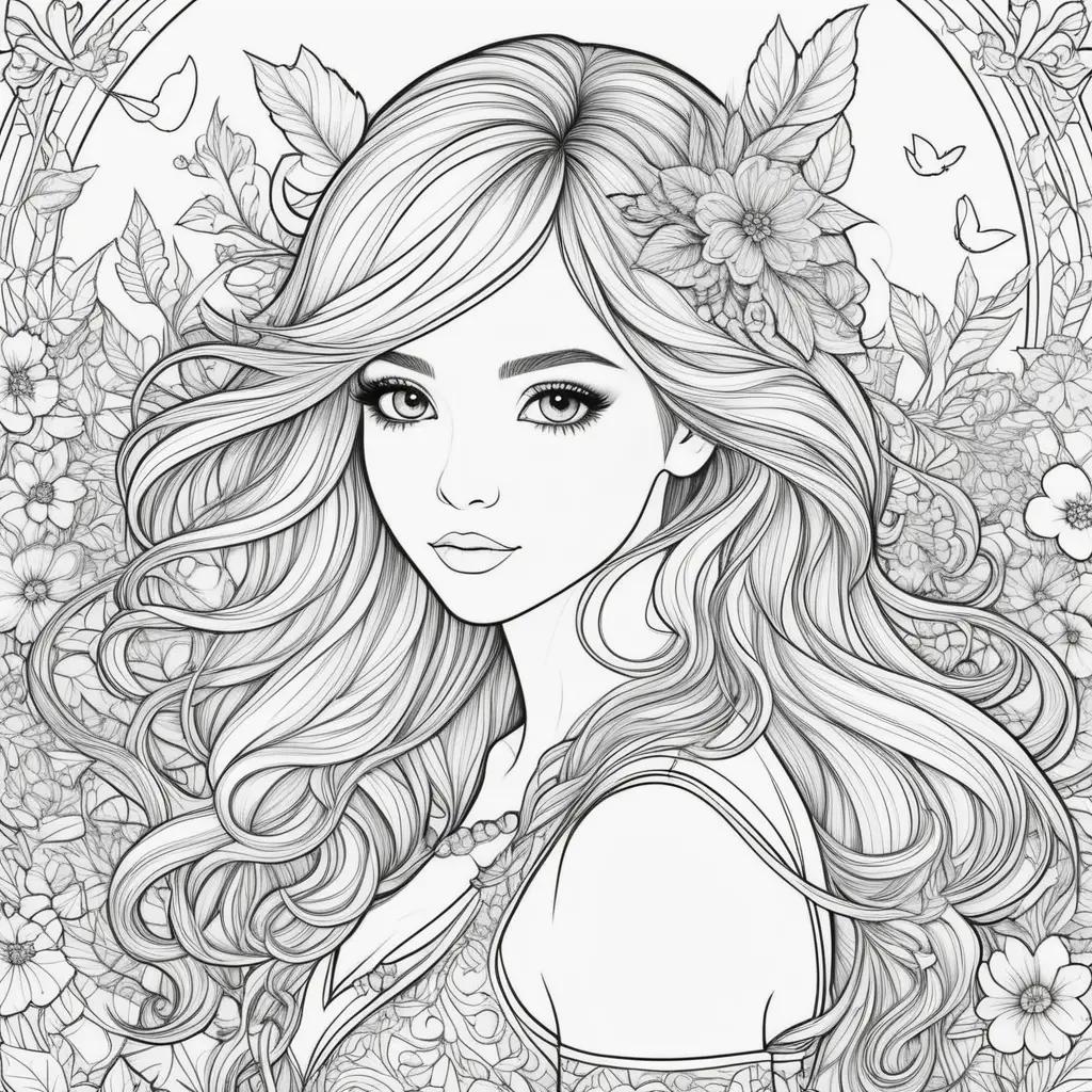 collection of free printable coloring pages for girls featuring a beautiful girl with flowers