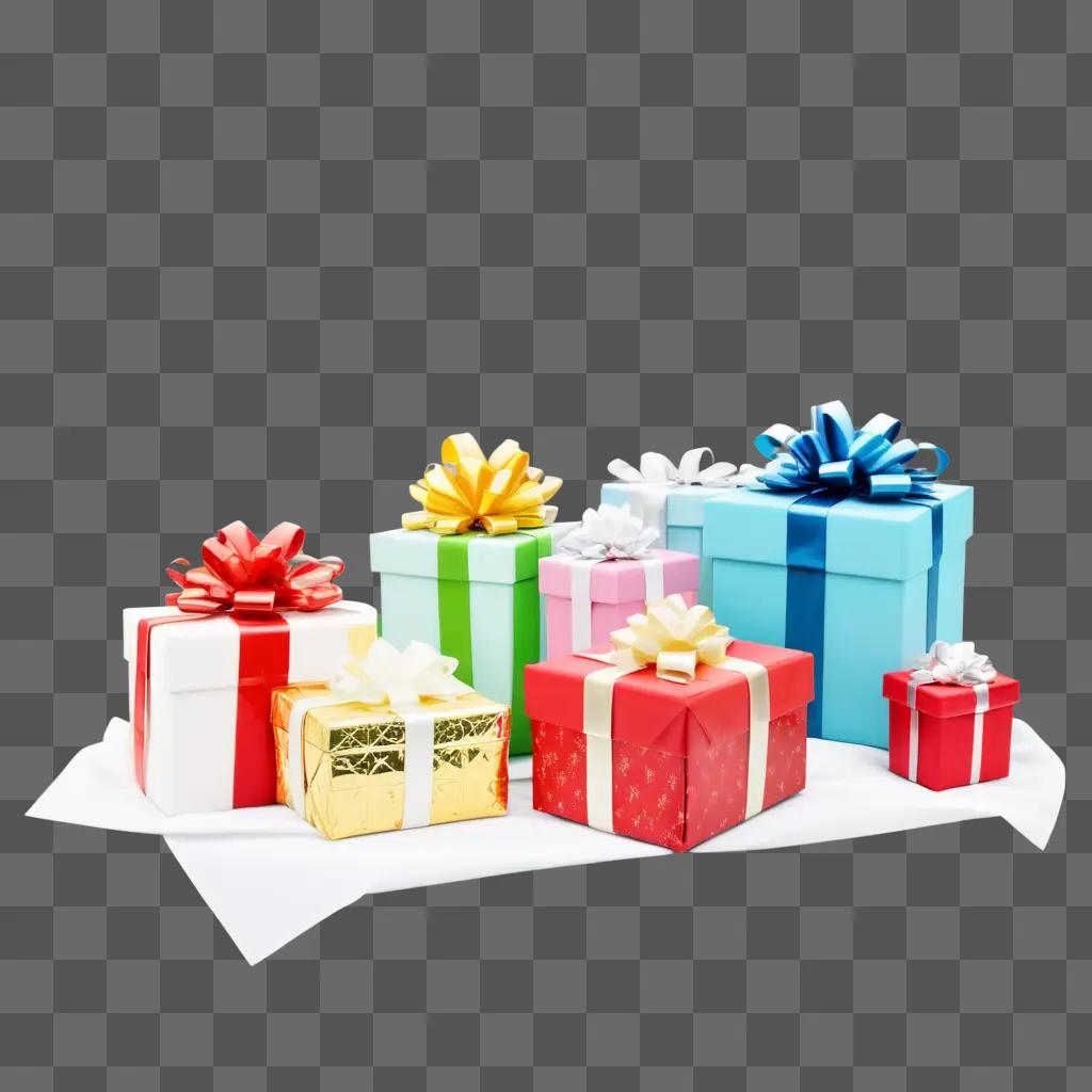 collection of gift boxes with colorful bows