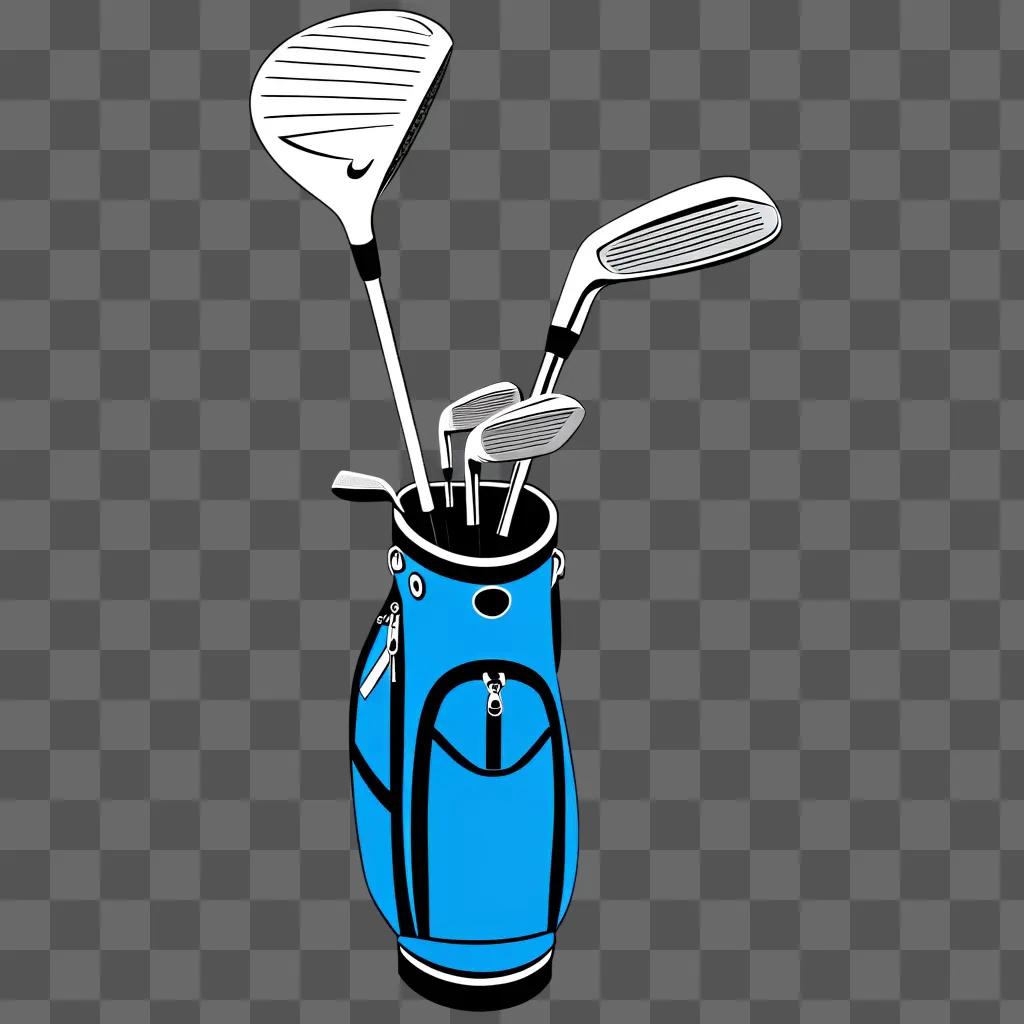 collection of golf clubs in a bag