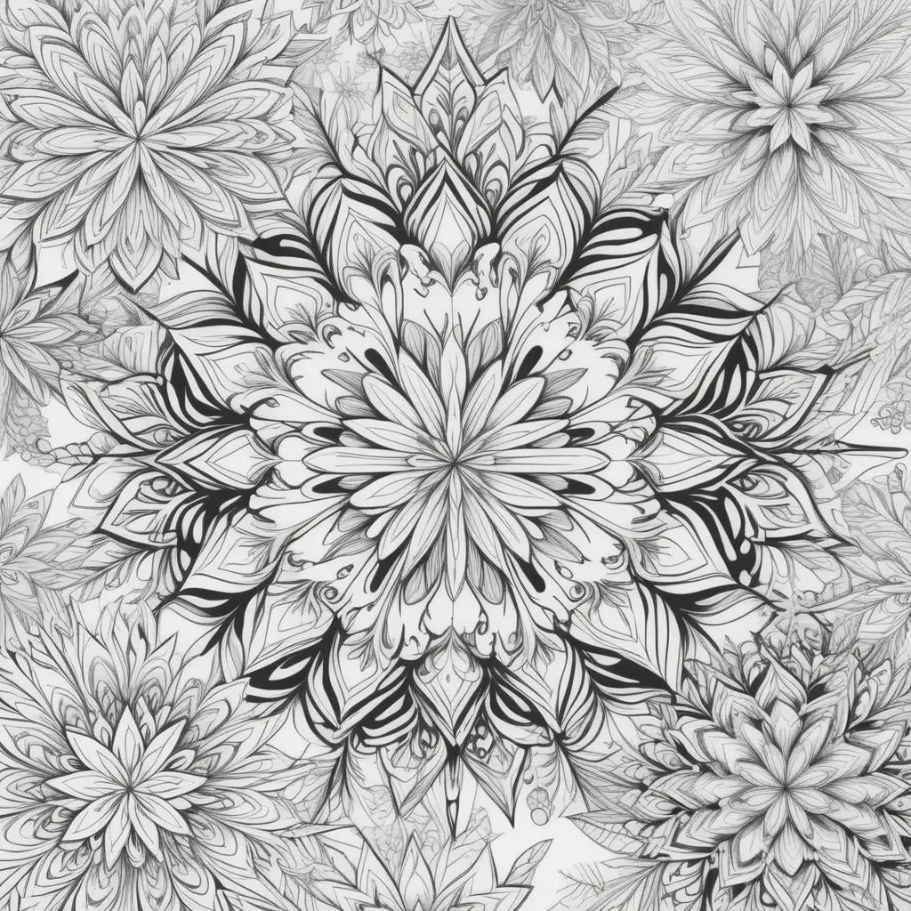 collection of intricate snowflake patterns in black and white