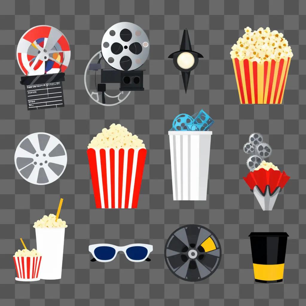 collection of movie related clip art