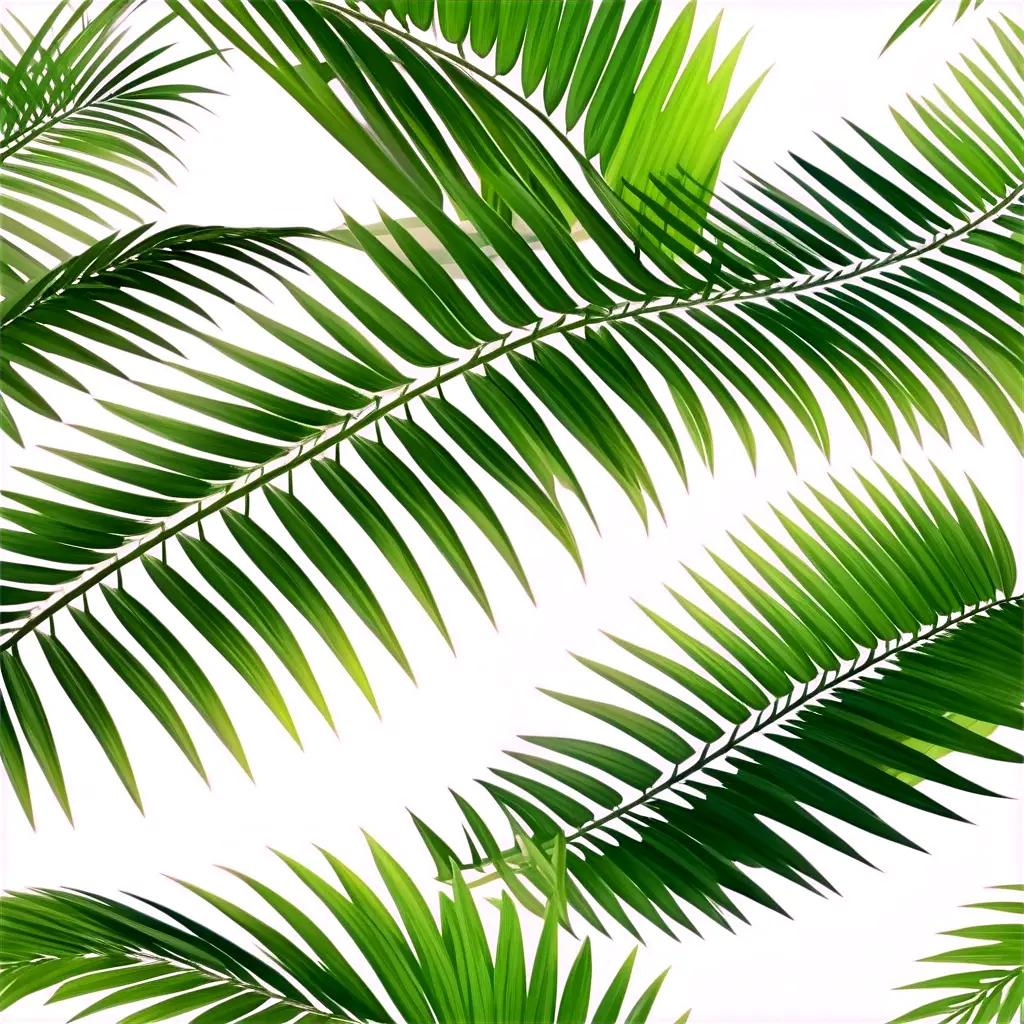 collection of palm leaves with varying orientations