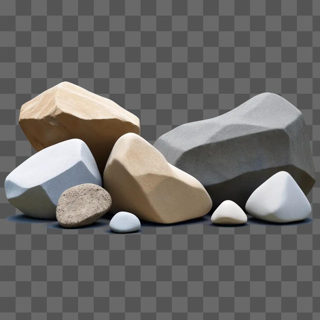 collection of rocks in different shapes and sizes