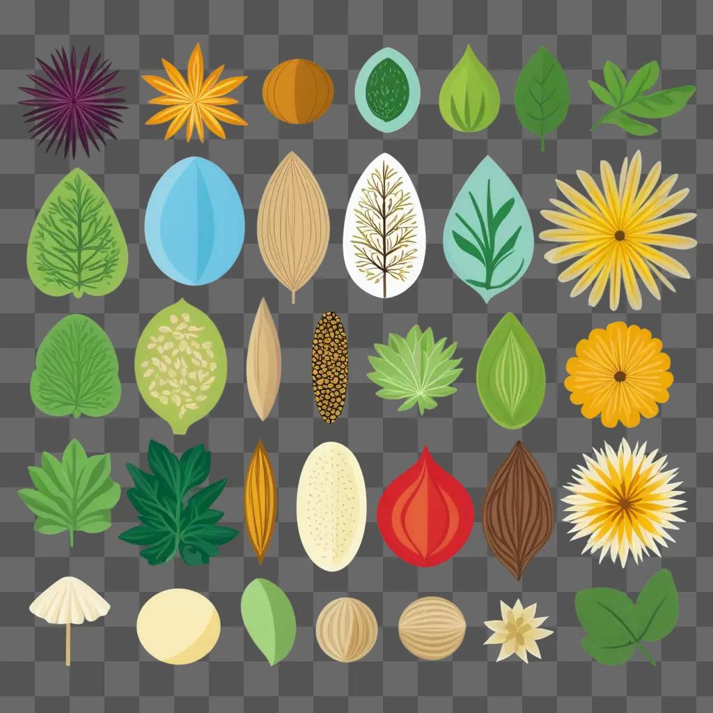 collection of seed clipart designs