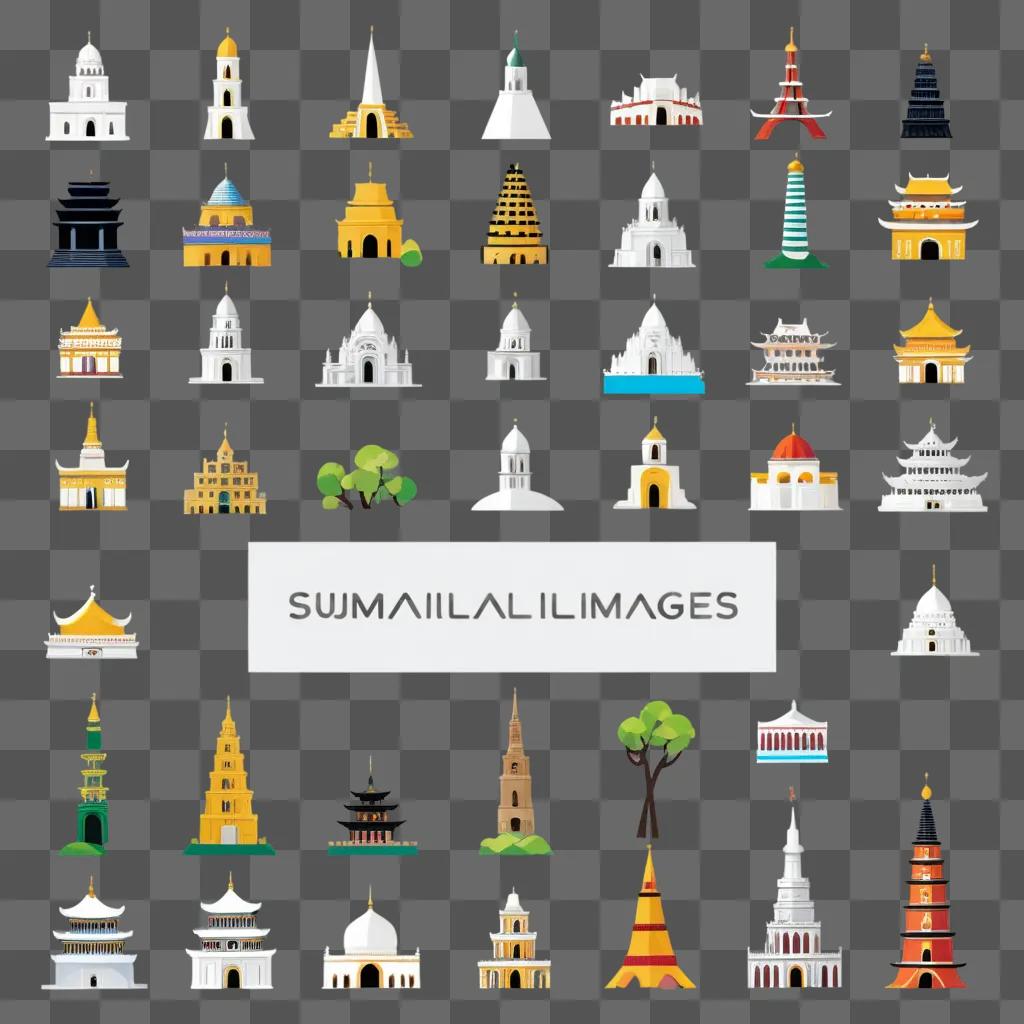 collection of small images of different architecture