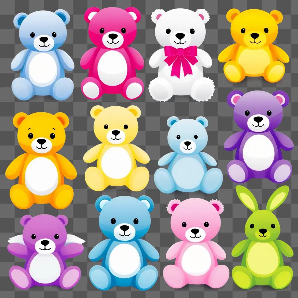 collection of stuffed animal clipart bears and rabbits