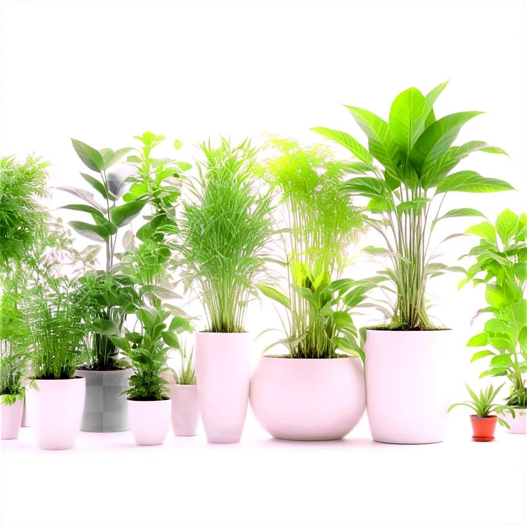 collection of transparent plants displayed in pots