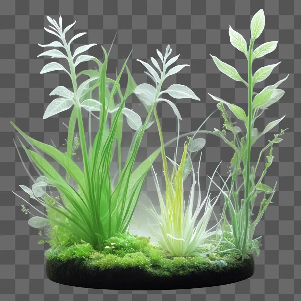 collection of transparent plants inside a terrarium