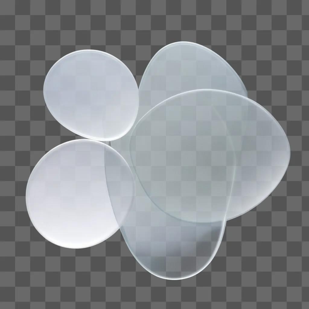 collection of transparent shapes with a white background