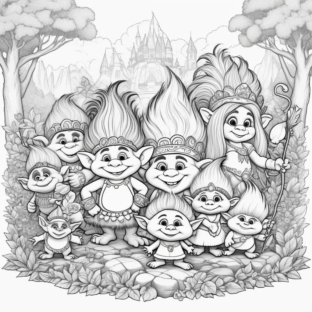 collection of trolls coloring pages from the movie