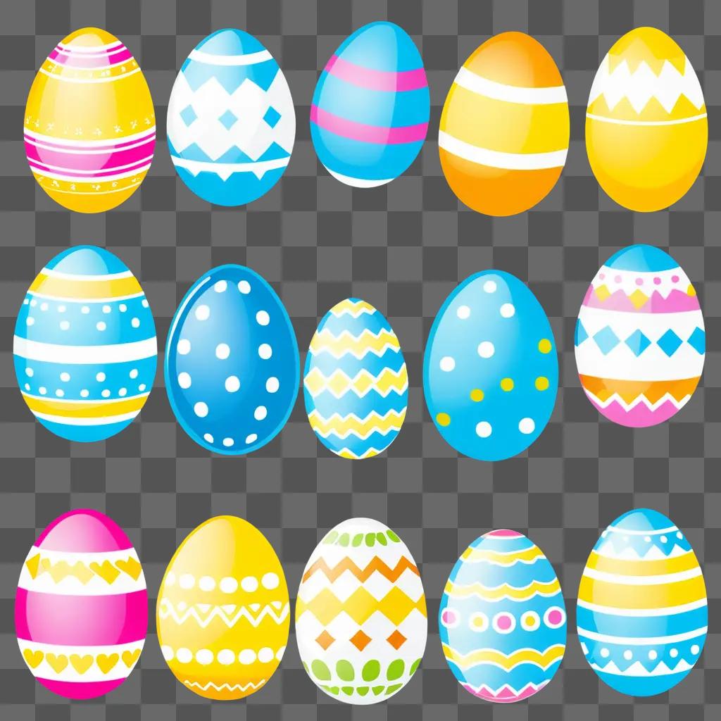 colorful assortment of Easter egg clipart