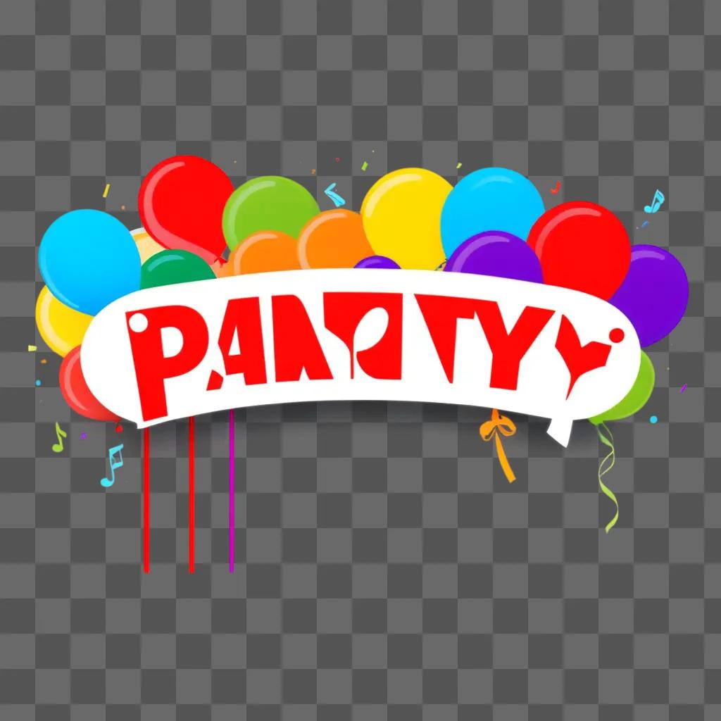 colorful banner proclaims a party is on