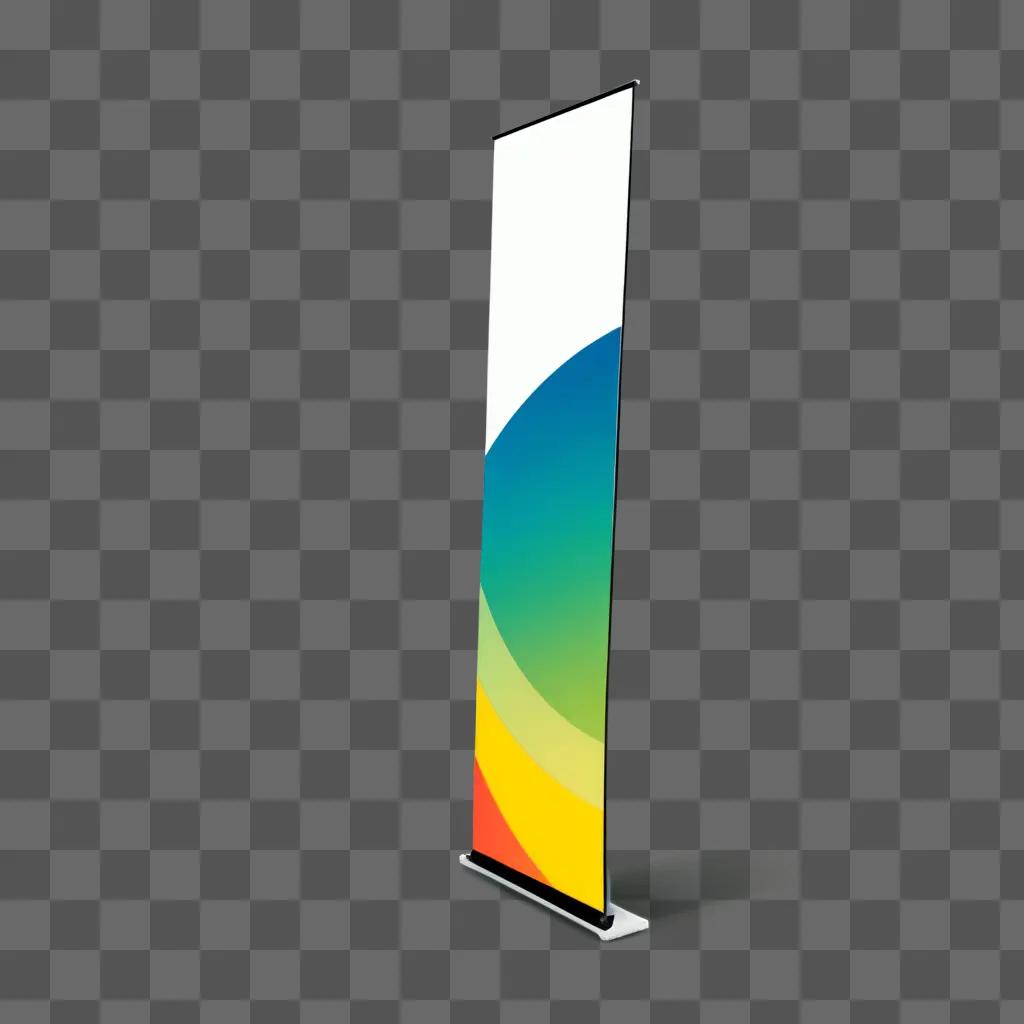 colorful banner stands alone against a green background