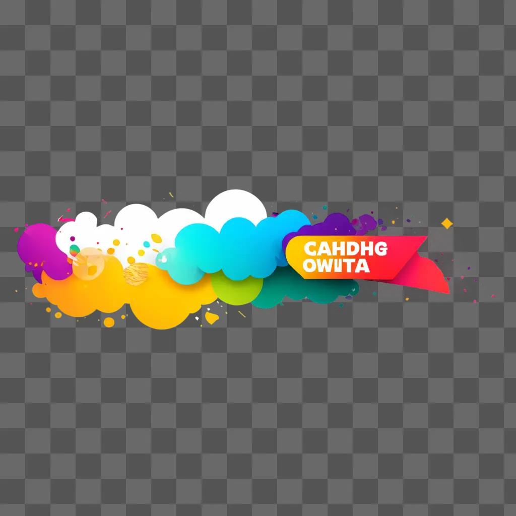 colorful banner with multicolored clouds