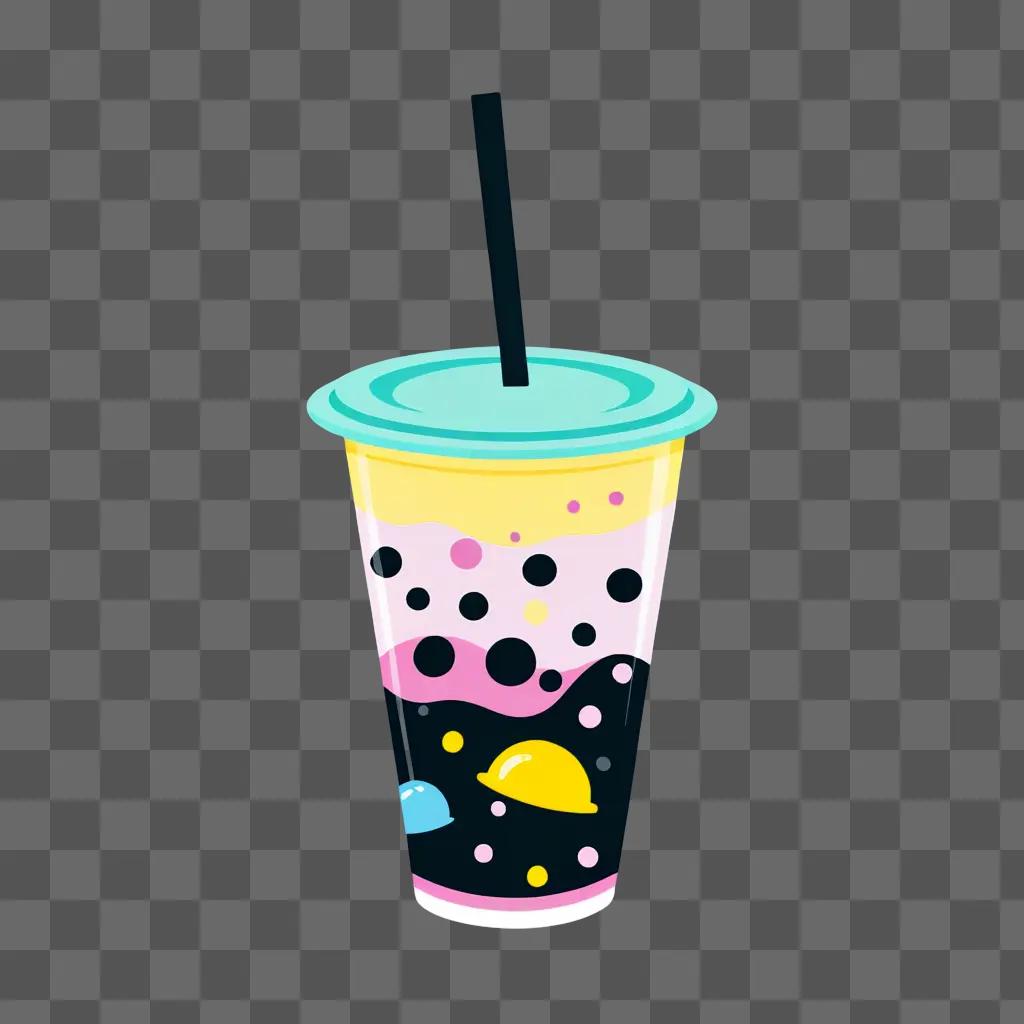 colorful boba cup with a light-up lid