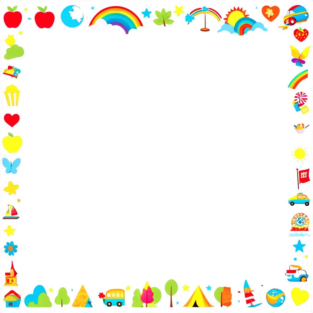 colorful border with clipart and pictures