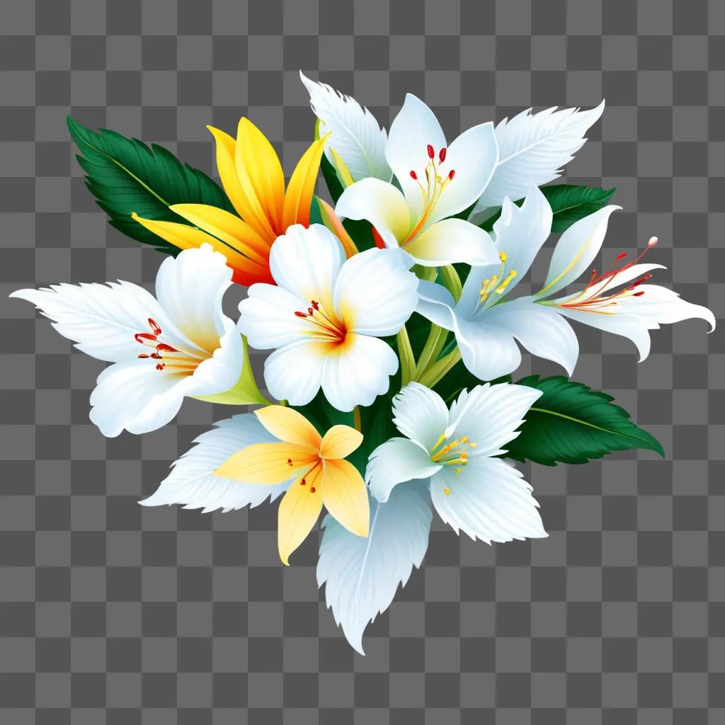 colorful bouquet of clipart flowers