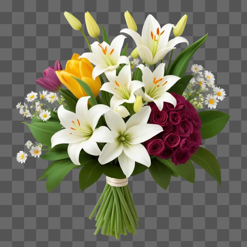 colorful bouquet of flowers in a digital format