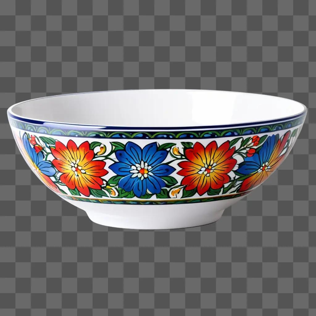 colorful bowl is depicted in a clipart image