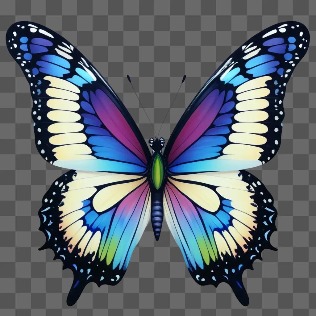 colorful butterfly art image on a dark background