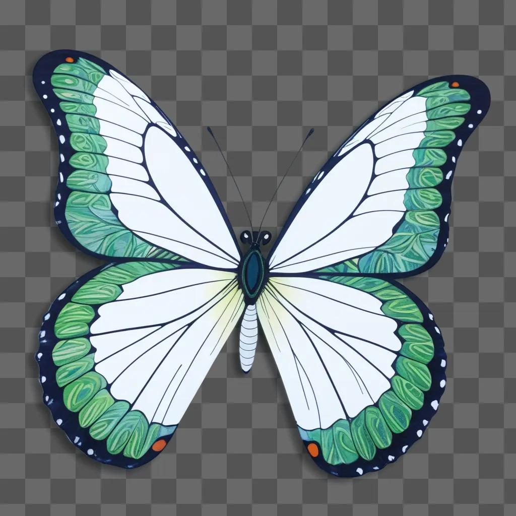 colorful butterfly artwork on a white background