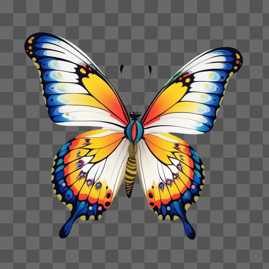 colorful butterfly design on a light background