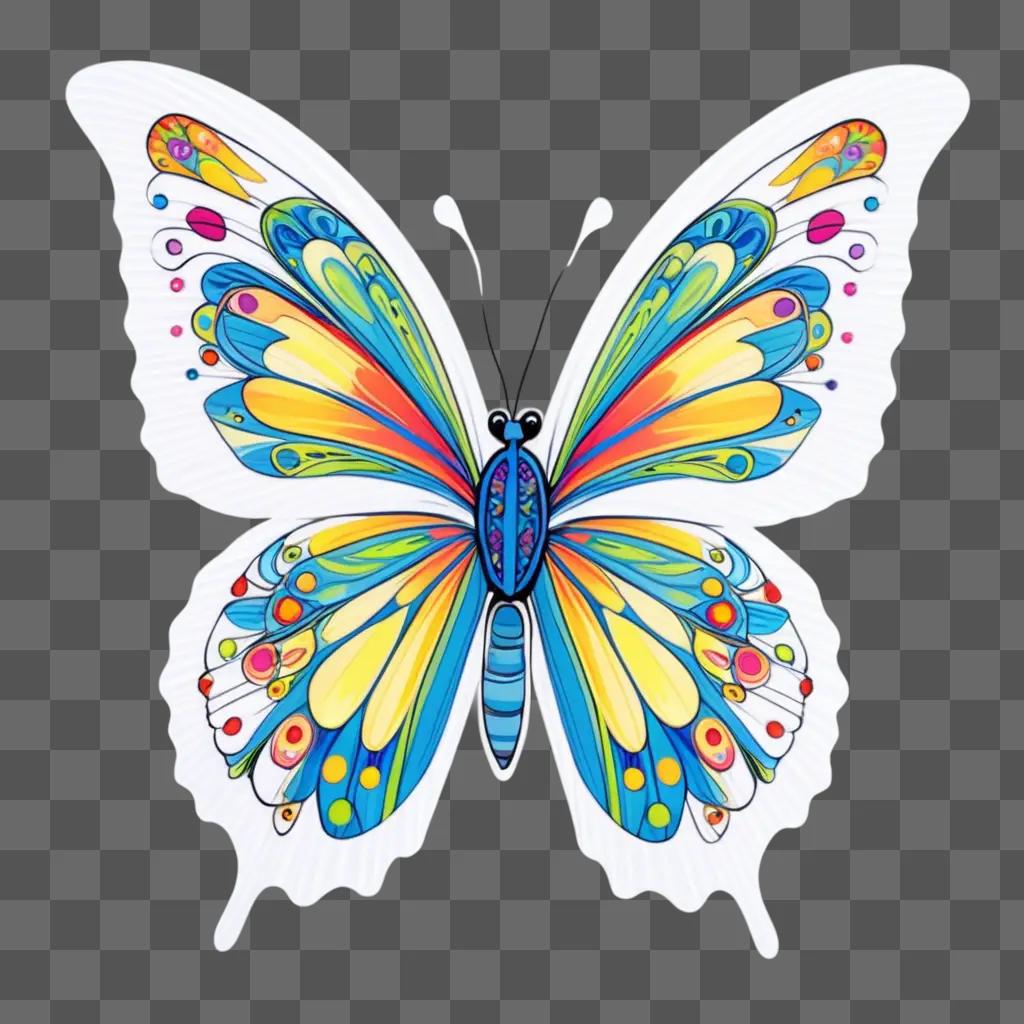 colorful butterfly with a gradient outline