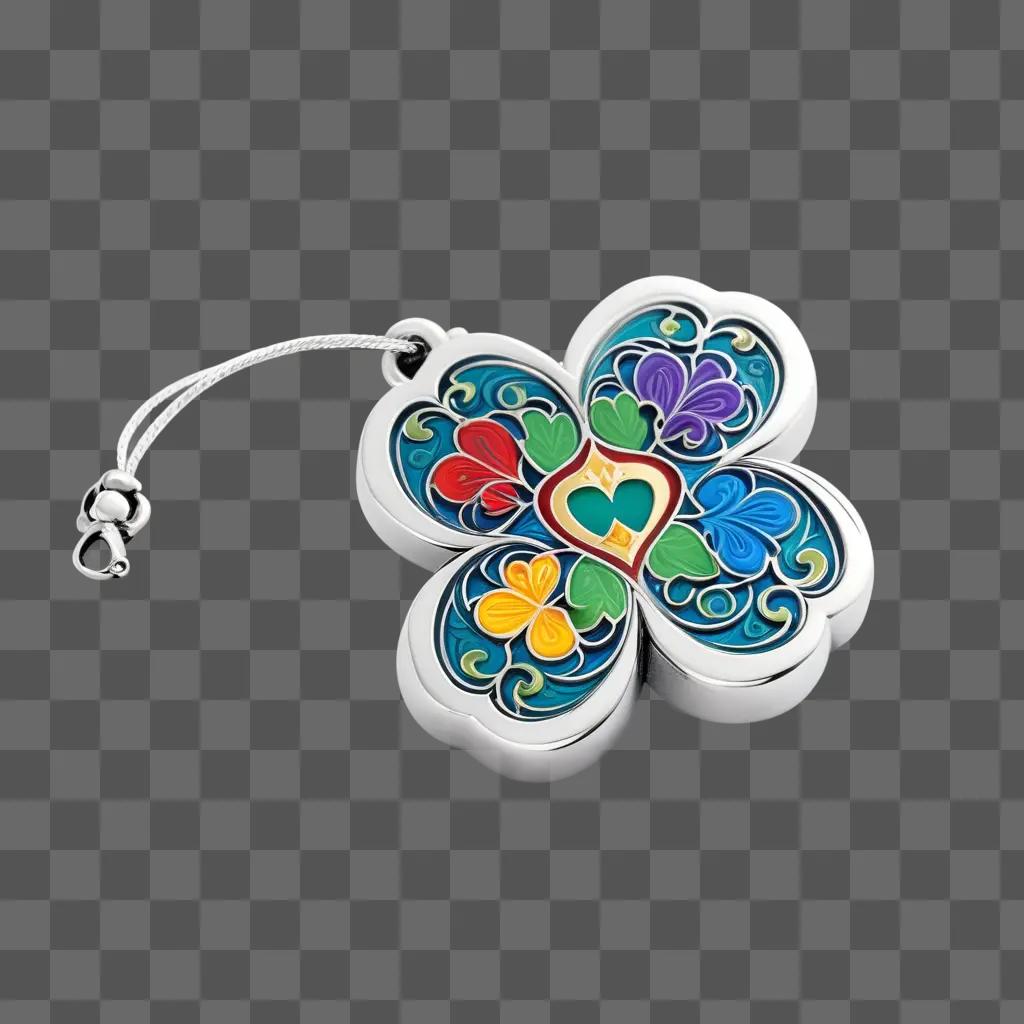 colorful charm with a heart on it