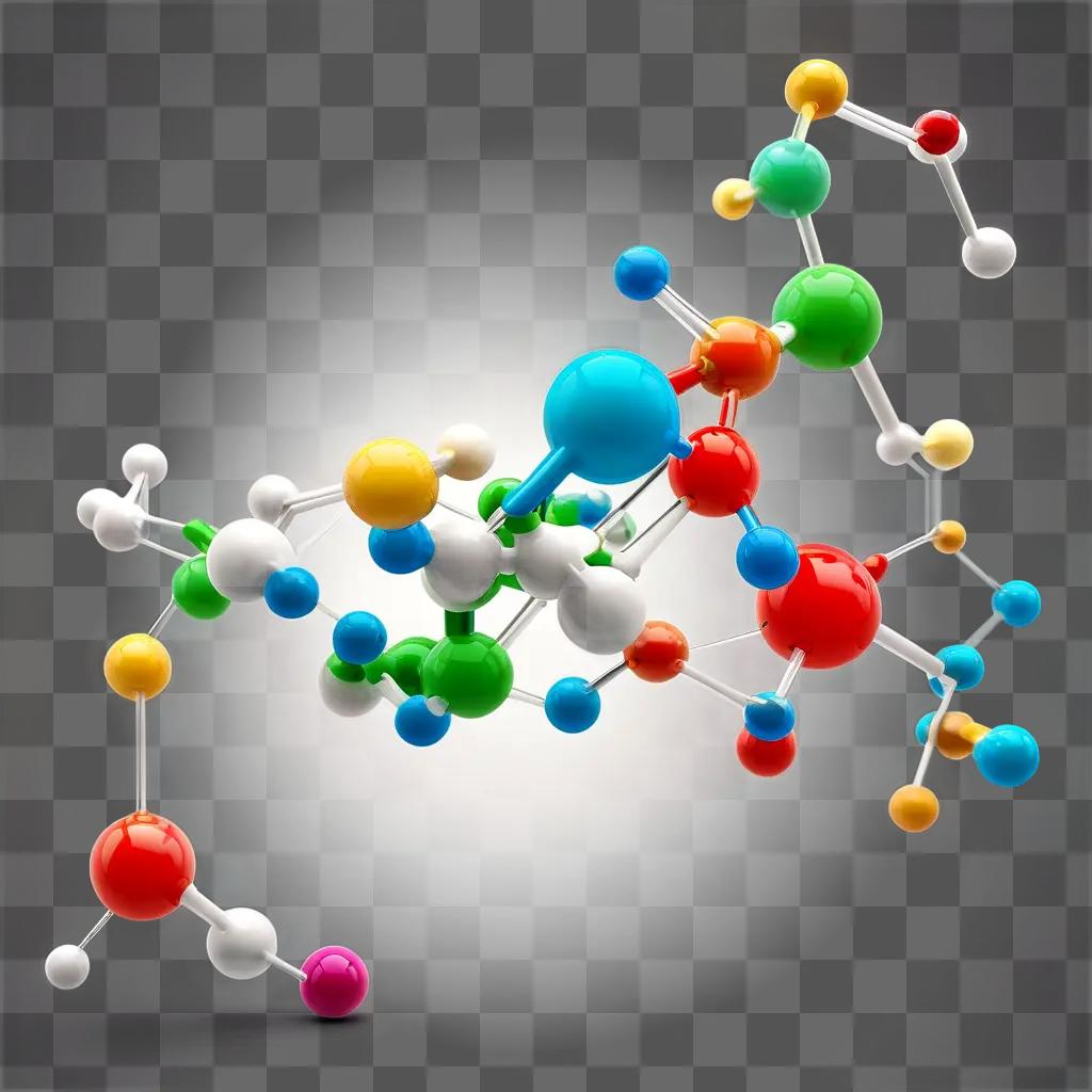 3Dレンダリングのカラフルな化学構造