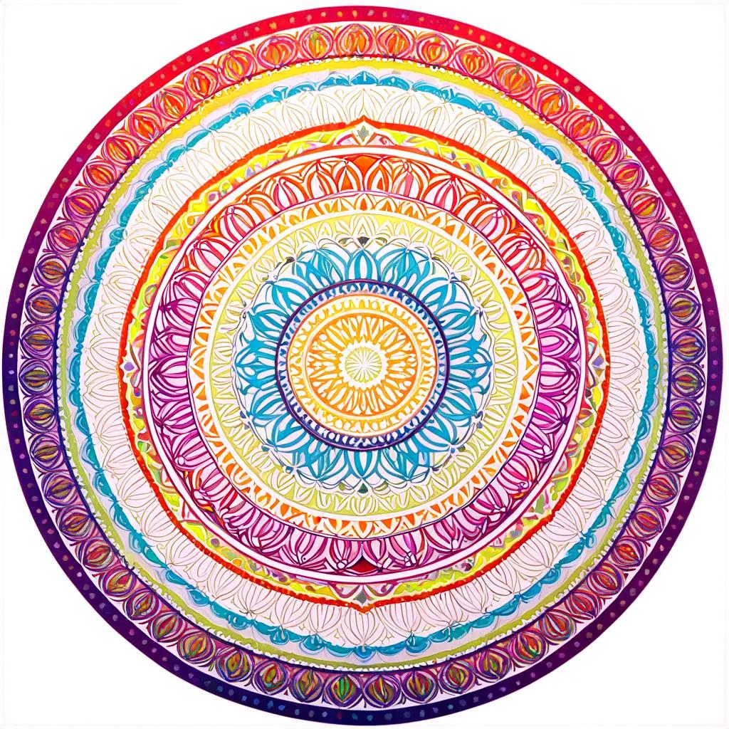 colorful circular art piece